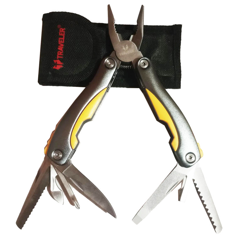 Мультиінструмент (Мультитул) Traveler MT-609 Black/Blue/Red/Yellow 9 в 1 16см