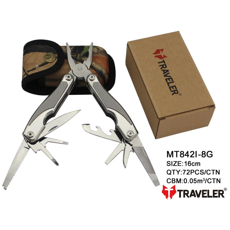Мультиінструмент Мультітул Traveler MT-842I-8G Black/Grey 16см