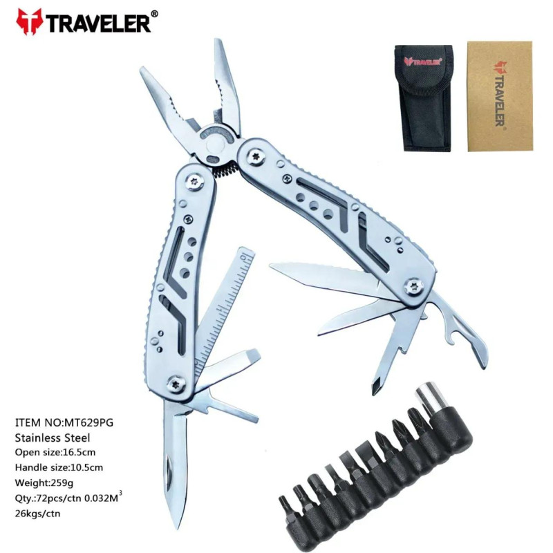 Мультитул тактический Traveler Deluxe MT-629-PG 14в1, 16.5 см оптом в Украине