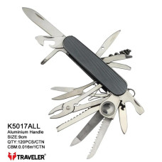 Ніж багатофункціональний Traveler 17 функцій, 9см K-5017ALL Black/Red/Blue/Orange/Green