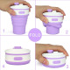 Складана силіконова склянка з кришкою Collapsible Coffee Cup 350ml