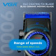 Акумуляторна машинка для стриження (clipper) VGR V-001 BLUE, 10 насадок, 9000 RPM, 4600 mAh, LED light, LED display
