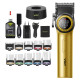 Акумуляторна машинка для стриження (clipper) VGR V-001 GOLD, 10 насадок, 9000 RPM, 4600 mAh, LED light, LED display