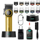 Акумуляторна машинка для стриження (clipper) VGR V-001 GOLD, 10 насадок, 9000 RPM, 4600 mAh, LED light, LED display