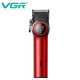 Акумуляторна машинка для стриження (clipper) VGR V-001 RED, 10 насадок, 9000 RPM, 4600 mAh, LED light, LED display