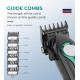 Акумуляторна машинка для стриження (clipper) VGR V-010 GREEN, 6 насадок, 7500 RPM, 2600 mAh, LED display