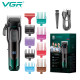 Аккумуляторная машинка для стрижки (clipper) VGR V-013 GREEN, 8 насадок, 6500 RPM, 2000 mAh, LED display оптом в Украине