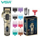 Акумуляторна машинка для стриження (clipper) VGR V-027, 8 насадок, 7000 RPM, 2600 mAh, LED display