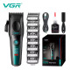 Аккумуляторная машинка для стрижки (clipper) VGR V-195 GREEN, 8 насадок, 9000 RPM, 2500 mAh, LED display оптом в Украине