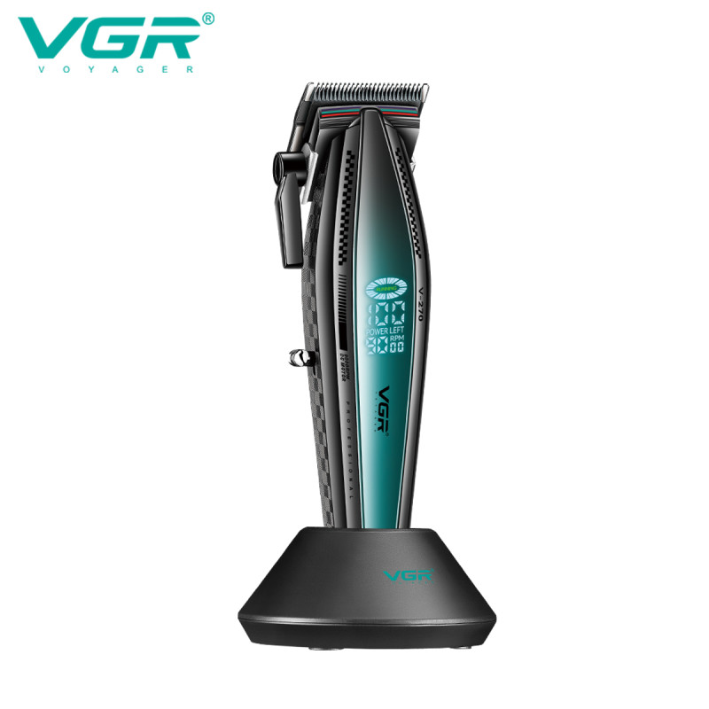 Акумуляторна машинка для стриження (clipper) VGR V-270, 6 насадок, 9000 RPM, 2500 mAh, LED display