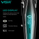 Акумуляторна машинка для стриження (clipper) VGR V-270, 6 насадок, 9000 RPM, 2500 mAh, LED display