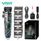 Акумуляторна машинка для стриження (clipper) VGR V-279 GREEN, 6 насадок, 9000 RPM, 2500 mAh, LED display