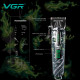 Акумуляторна машинка для стриження (clipper) VGR V-279 GREEN, 6 насадок, 9000 RPM, 2500 mAh, LED display