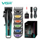 Акумуляторна машинка для стриження (clipper) VGR V-273 GREEN, 6 насадок, 8000 RPM, 3000 mAh, LED display