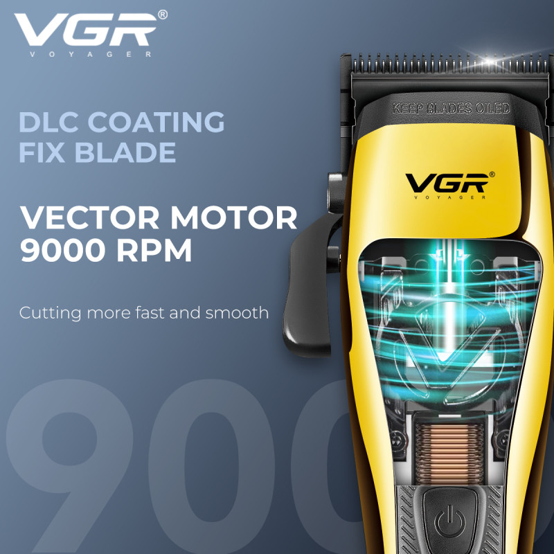 Акумуляторна машинка для стрижки (clipper) VGR V-015, мотор MAGLEV VECTOR 3-го покоління на магнітній левітації та з розумним контролем потужності