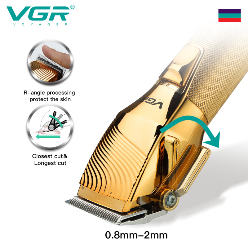 Аккумуляторная машинка для стрижки (clipper) VGR V-280 BLACK, 6 насадок, LED display оптом в Украине