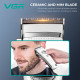 Акумуляторна машинка для стрижки (clipper) VGR V-880C WHITE, EXTERNAL ROTOR MOTOR, MIM BLADE, 11 насадок, док-станція
