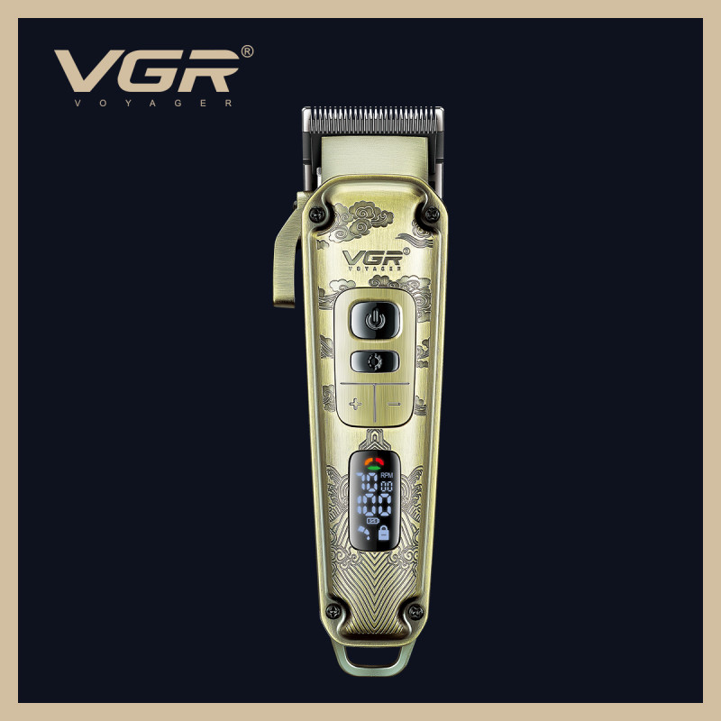 Акумуляторна машника для стриження (clipper) VGR V-005, 8 насадок, LED display