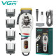 Аккумуляторная машинка для стрижки (clipper) VGR V-699 WHITE, 4 насадки, LED display оптом в Украине