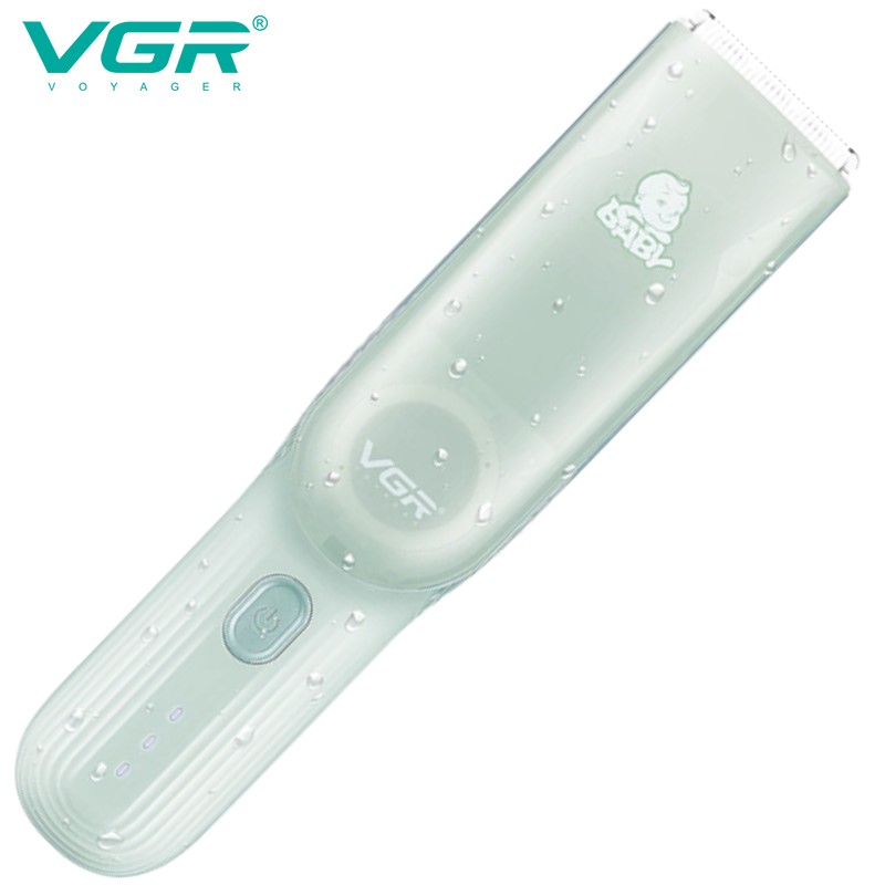 Дитяча машинка для стриження з функцією збору волосся VGR V-155 GREEN, 3 безпечні насадки, бесшумна, IPX8