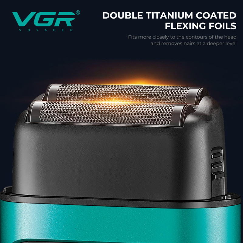 Електробритва VGR V-307 GREEN шейвер, подвійне лезо, 2000mAh, 9000 RPM