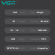 Електробритва VGR V-362 WHITE шейвер, подвійне лезо, триммер, IPX6, LED Display