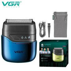 Електробритва VGR V-364 BLUE шейвер, подвійне лезо, IPX7