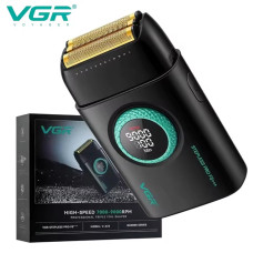 Електробритва VGR V-378 BLACK шейвер, подвійне лезо + тример, регулювання потужності 7000-9000 RPM, LED display