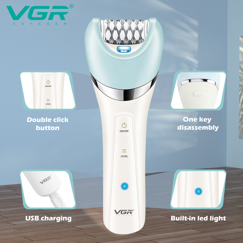 Епілятор VGR 5 в 1 V-703, 8 насадок, IPX7