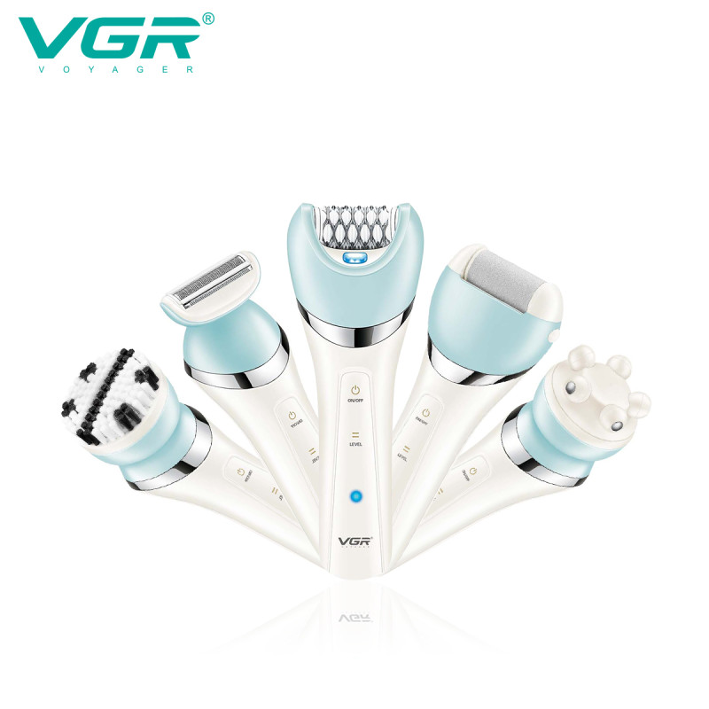 Епілятор VGR 5 в 1 V-703, 8 насадок, IPX7
