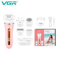 Епілятор VGR 5 в 1 V-751 PINK, 5 насадок, IPX6