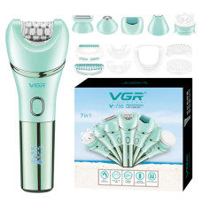 Епілятор VGR 7 в 1 V-756 GREEN, 7 насадок, IPX7