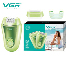 Епілятор VGR GREEN 2 в 1 V-758, 2 насадки