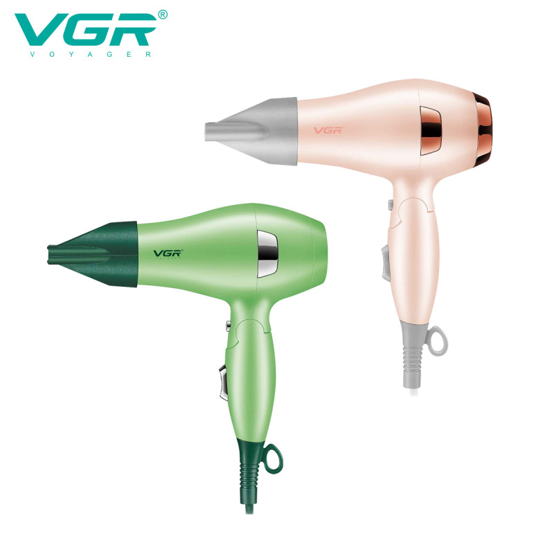 Фен складаний VGR V-432 GREEN, 3 рівні обдування, низький рівень шуму, 1200 Вт