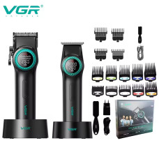 Комплект VGR 2 в 1 V-001&V-977 BLACK, акумуляторна машинка для стрижки (clipper) і тример