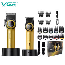 Комплект VGR 2 в 1 V-001&V-977 GOLD, акумуляторна машинка для стрижки (clipper) і тример