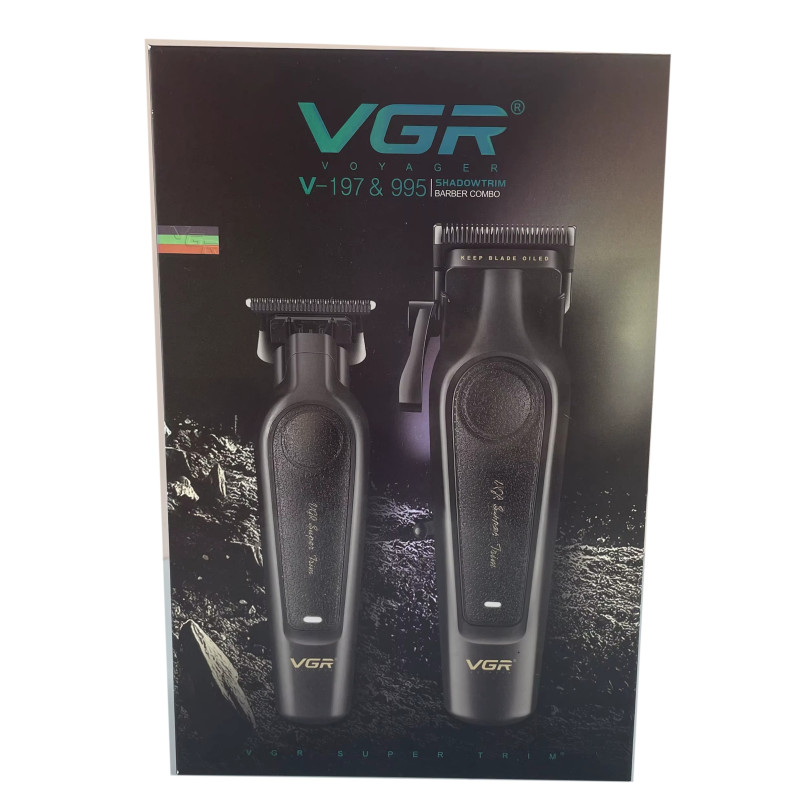 Комплект VGR 2 в 1 V-197&995, акумуляторна машинка для стрижки (clipper) та триммер