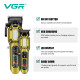 Комплект VGR 2 в 1 V-600&900 GOLD, акумуляторна машинка для стрижки (clipper) і тример, 10 насадок, LED display, 7000 RPM