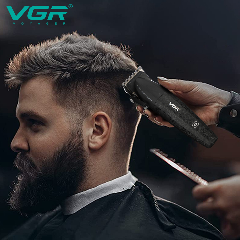 Комплект VGR 2 в 1 V-640 BLACK акумуляторна машинка для стриження (clipper) та триммер