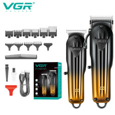 Комплект VGR 2 в 1 V-646 акумуляторна машинка для стриження (clipper) та триммер