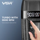 Комплект VGR 3 в 1 V-640 S3 BLACK, машинка для стрижки (clipper), триммер та електробритва (шейвер)