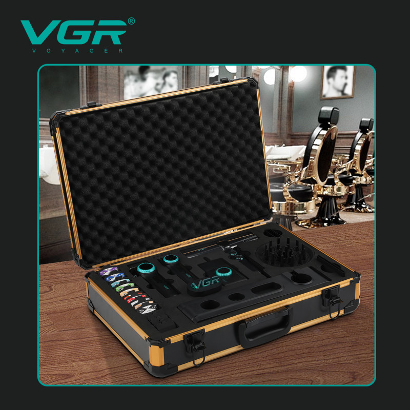 Комплект VGR STEPLERSS PRO 4 IN 1 RED, машинка для стрижки (Clipper), триммер, шейвер, фен