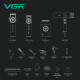 Комплект VGR STEPLERSS PRO 4 IN 1 RED, машинка для стрижки (Clipper), триммер, шейвер, фен