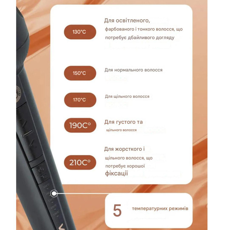 Плойка VGR V-581, automatic curling, температура від 130°C до 210°C, керамічне покриття, LED display, 45 Вт