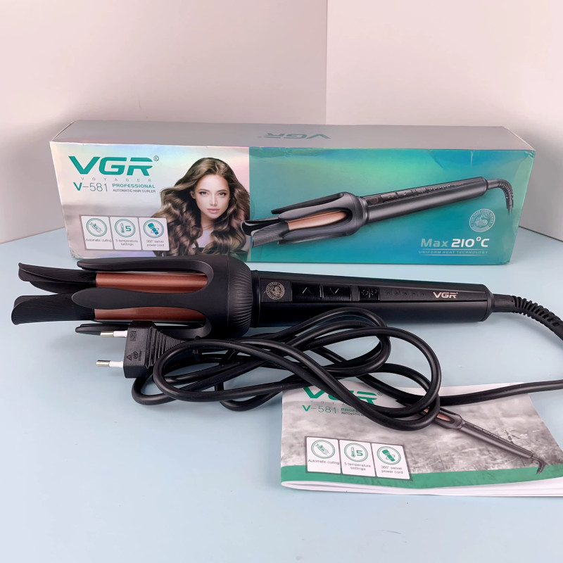 Плойка VGR V-581, automatic curling, температура від 130°C до 210°C, керамічне покриття, LED display, 45 Вт