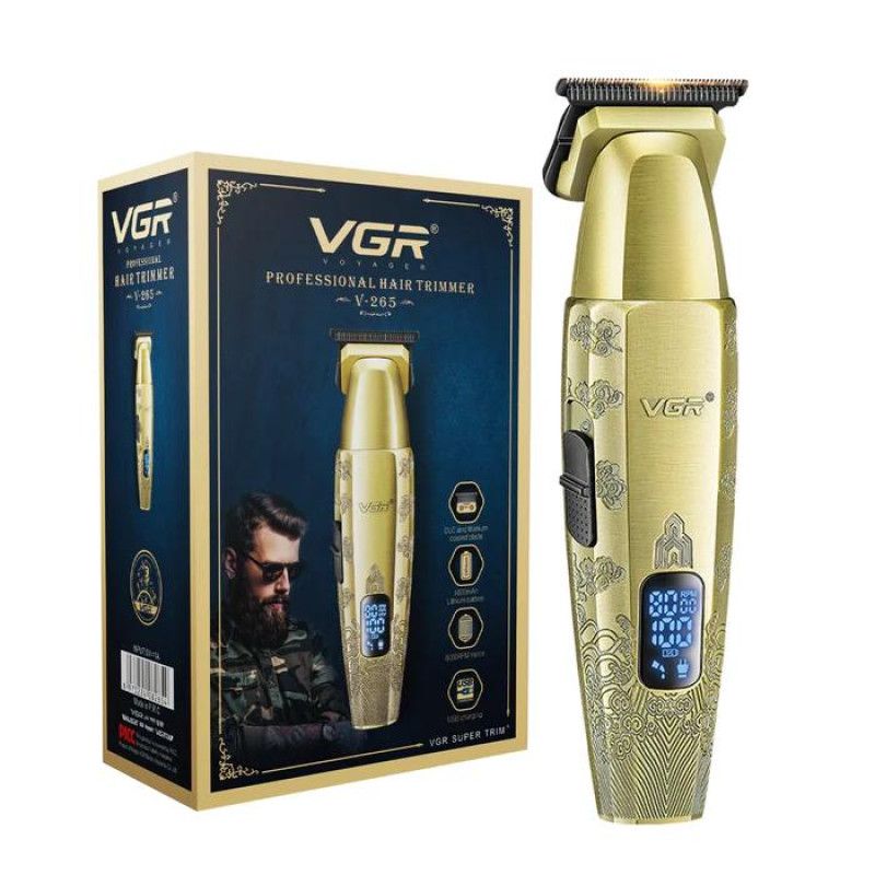 Тример V-265, 4 насадки, 1600mAh, 8000 RPM, LED display