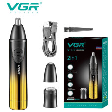 Тример VGR 2 в 1 V-619 GOLD, 2 насадки - триммер для носа, шейвер