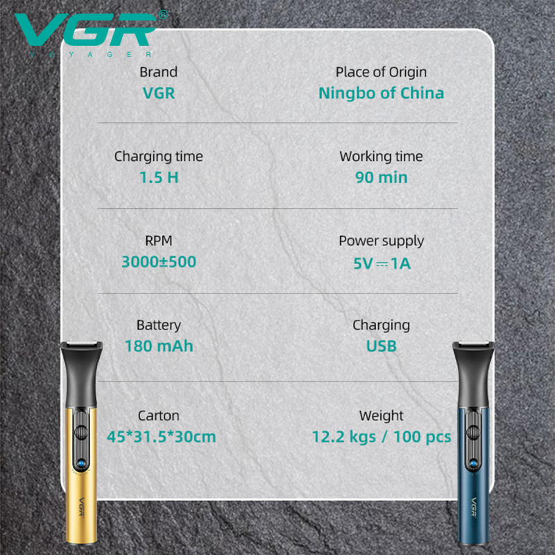 Триммер VGR 2 в 1 V-626 BLUE, 2 насадки (для носа и волос) оптом в Украине