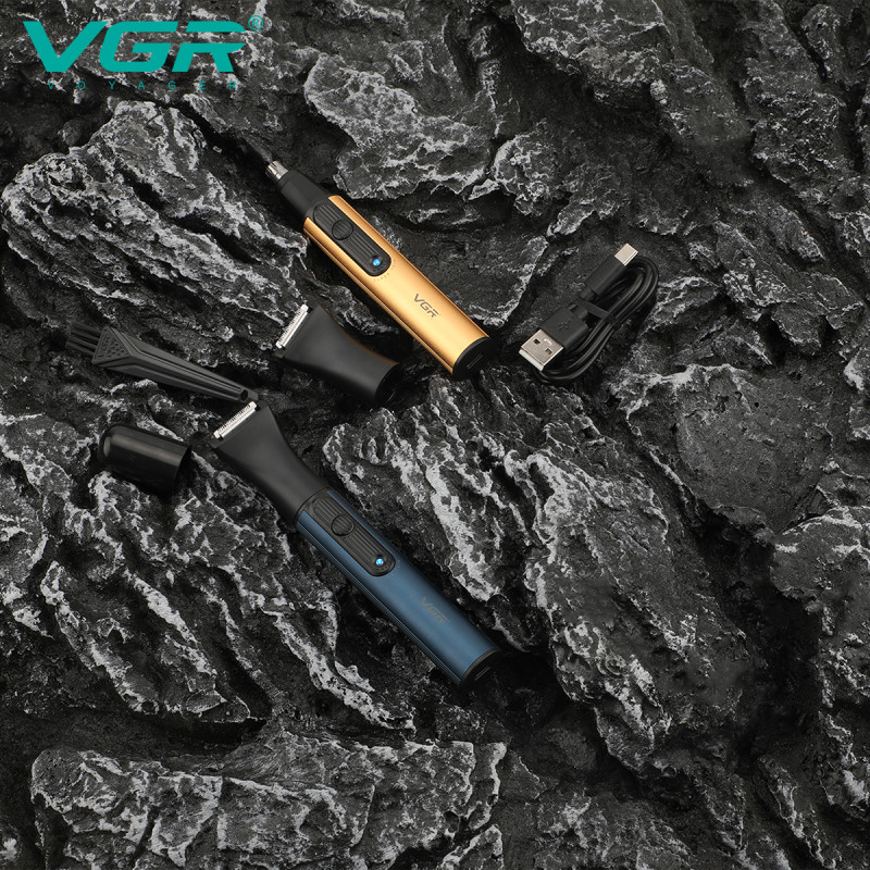Тример VGR 2 в 1 V-626 GOLD, 2 насадки (для носу та волосся)