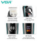 Тример VGR V-075 з регулятором висоти, 4 насадки, LED display